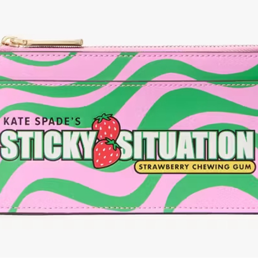Kate Spade Pink and Green Strawberry Wallet